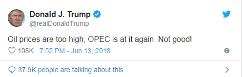 自2014年特朗普恢复对伊朗制裁以来，美国原油价格最近首次突破每桶70美元。石油市场的共识几乎是一致的：油价上涨的责任主要在于特朗普。然而，特朗普仍坚持认为，只有欧佩克一人有错。